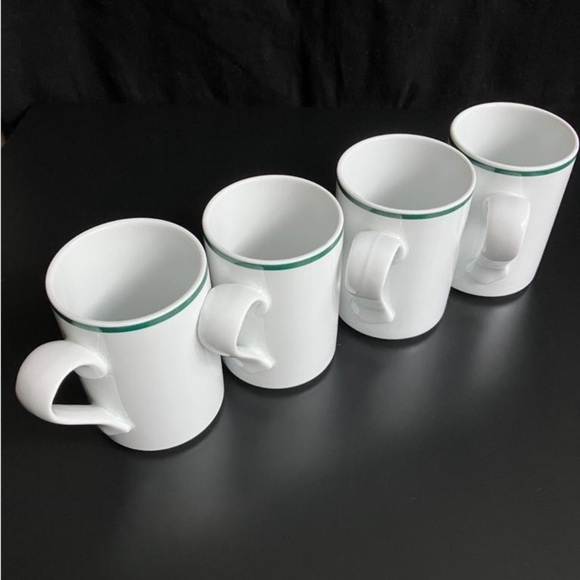 DANSK Christianshanv Green Trim Bistro Mugs Set of 4 - Picture 2 of 5